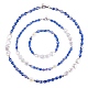 3 pièces coquille naturelle et perles en plastique fleur et colliers de perles de verre et ensemble de bracelet extensible SJEW-SW00010-03-1