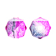 Two Tone Transparent Spray Painted Acrylic Beads X-ACRP-T005-10mm-26-M-5