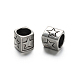 Retro 304 Stainless Steel Large Hole Cube with Star and Heart Beads STAS-I034-10-1
