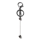 Porte-clés perlé barre en alliage pour la fabrication de bijoux bricolage artisanat X-KEYC-A011-01B-1