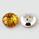 Botones redondos planos del diamante artificial de acrílico de Taiwán de 2-agujero BUTT-F015-21mm-07-2