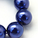 Cottura dipinto di perle di vetro perlato fili di perline rotondo HY-Q003-6mm-19-3