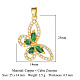 Brass Micro Pave Green Cubic Zirconia Pendants ZIRC-OY003-01G-2