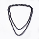 Colliers à plusieurs rangs de perles d'or bleu synthétiques NJEW-S408-02-1