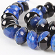 Glossy Dyed Natural Agate Rondelle Bead Strands G-E212-11-1