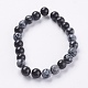 Chapelets de perles de flocon de neige en obsidienne naturelle G-G515-8mm-01-2