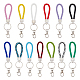 DICOSMETIC 26Pcs 13 Colors Braided PU Leather Ornament Lanyard Strap Keychain KEYC-DC0001-18-1