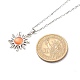Cat Eye Sun Pendant Necklace with 304 Stainless Steel Cable Chains for Women NJEW-JN03974-7