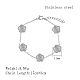 Stainless Steel Flower Link Chain Bracelet KW3287-2-3