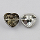 1-Hole Taiwan Acrylic Rhinestone Heart Buttons X-BUTT-F017-25mm-19-2