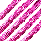 OLYCRAFT 10M Elastic Sequin Trim Metallic Stretch Sequin Trim 3-Row Fabric Paillette Ribbon Trim for Dress Embellish and Headband - Pink PVC-OC0001-01H-4