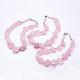 Collane di perline di quarzo rosa naturale grezzo NJEW-G924-06-4