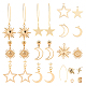 Ensembles de fabrication de boucles d'oreilles à thème étoile et lune sunnyclue DIY DIY-SC0011-80G-1