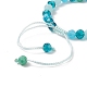 Bracelets tressés en perles de verre à facettes de couleur dégradée AJEW-JB01148-4