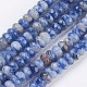 Natürliche blaue Fleck Jaspis Perlen Stränge G-K255-14-1