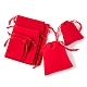 5スタイルの長方形のベルベットポーチ  キャンディーギフトバッグクリスマスパーティー結婚式好意バッグ  レッド  40個/袋 TP-LS0001-01C-4
