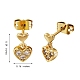 Clear Cubic Zirconia Heart Dangle Stud Earrings EJEW-SZ0001-79-7