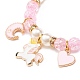 Bracelet extensible en perles d'imitation acrylique avec breloques en alliage d'émail pour femme BJEW-JB08447-6