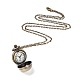 Rétro pendentif en alliage de ballon rond montres de poche collier de quartz X-WACH-M034-04AB-4