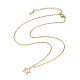 Brass Pendant Necklace with Clear Cubic Zirconia NJEW-JN04250-02-4
