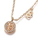 Brass Micro Pave Clear Cubic Zirconia Double Letter Pendant Necklaces NJEW-Z010-02-1