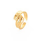 Ионное покрытие (ip) 304 широкое открытое манжетное кольцо из нержавеющей стали для женщин RJEW-S405-229G-3