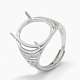 925 componentes de anillo de dedo de garra de diamante de imitación de plata esterlina STER-E061-43P-5