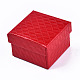 厚紙のジュエリーボックス  リングのために  ピアス  ネックレス  内部のスポンジ  正方形  レッド  5~5.1x5~5.1x3.3~3.4cm CBOX-S021-002A-1