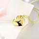 Golden Plated Zinc Alloy Cable Chain Heart Pendant Necklaces NJEW-BB01583-4