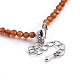 Natural Orange Garnet Beaded Necklaces NJEW-F245-A01-3