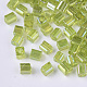 6/0 ガラスシードビーズ  透明色の虹  角穴  キューブ  黄緑  6/0  3~5x3~4x3~4mm  穴：1.2~1.4mm  約4500個/袋 SEED-S027-06B-05-3