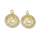 Real 18K Gold Plated Brass Micro Pave Clear Cubic Zirconia Pendants KK-E068-VB409-9-2