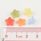 Mixed Color Frosted Transparent Acrylic Flower Beads X-M-PL554-4