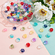 SUPERFINDINGS 120Pcs 8 Colors Transparent Glass Cat Paw Print Loose Beads Spray Painted Crystal Glass Animal Bear Footprint Spacer Beads Charms 13.5x15mm for Jewelry Crafts Making GLAA-FH0001-46-4