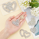 FINGERINSPIRE 6Pcs Heart Shape Rhinestone Patches Silver Heart Rhinestone Appliques Shinny Heart Shape Crystals Appliques With Container Decorative Accessories for DIY Craft Clothing Repair DIY-FG0002-28-3