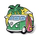 Sommerferien-Serie Bus mit Kokospalmen-Legierung Emaille-Brosche JEWB-C029-09C-1