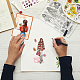 塩ビプラスチックスタンプ  DIYスクラップブッキング用  装飾的なフォトアルバム  カード作り  スタンプシート  女性の模様  160x110x3mm DIY-WH0167-57-0536-2