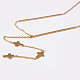 Cruz 304 de acero inoxidable Aretes de acero collares colgantes y sistemas de la joya SJEW-M086-05G-2