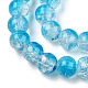 Brins de perles de verre peintes à cuisson craquelée transparente DGLA-T003-01C-05-3