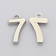 Rack Plated Zinc Alloy Number Charms PALLOY-A062-7P-NR-1