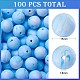 100Pcs Silicone Beads Round Rubber Bead 15MM Loose Spacer Beads for DIY Supplies Jewelry Keychain Making JX465A-1