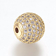 Perles de zircone cubique micro pave en Laiton ZIRC-E134-12mm-04G-2