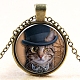 Collares con colgante de vidrio con tema de gatito NJEW-N0051-015O-01-1