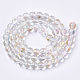 Chapelets de perles en verre peinte par pulvérisation transparent GLAA-N035-03B-B07-2
