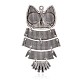 Plaqué argent antique Halloween hibou émail en alliage gros pendentifs ENAM-J335-03AS-2