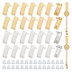 UNICRAFTALE 32 Pcs 2 Colors Stainless Steel Stud Earring Findings Rectangle Stud Earring Post with Loops with Earring Backs Hypoallergenic Stud Earrings for DIY Earring Making Supplies EJEW-UN0002-27-1