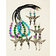Crackle Glass Jewelry Sets: Necklaces & Earrings SJEW-JS00476-1