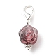 Acrylic Rose Flower Pendants Decoration HJEW-JM00739-02-2