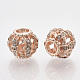 Rose Gold Plated Alloy European Beads MPDL-S067-20-2