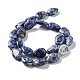Natürliche blaue Fleck Jaspis Perlen Stränge G-L242-33-3